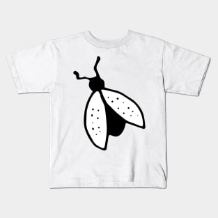 Black and White Flies on Orange Kids T-Shirt